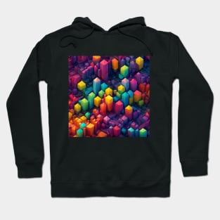 Rainbow Color Square Cylinder Pattern Hoodie